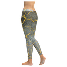 Load image into Gallery viewer, Crackling Yellow Low Rise Leggings (Invisible Stitch) (Model L05)