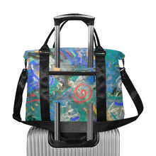 Load image into Gallery viewer, Graffiti Abstract Blue Large Capacity Duffle Bag (Model 1715)