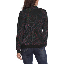 Load image into Gallery viewer, Rose Bouquet Flower Glowing All Over Print Bomber Jacket for Women (Model H36)