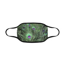 Load image into Gallery viewer, Peacock Feathers Green Mouth Mask in One Piece (2 Filters Included) (Model M02)