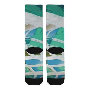 Abstract Circles Aqua Trouser Socks (For Men)