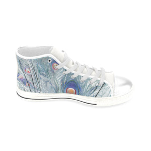 Peacock Feathers Negative Men’s Classic High Top Canvas Shoes (Model 017)