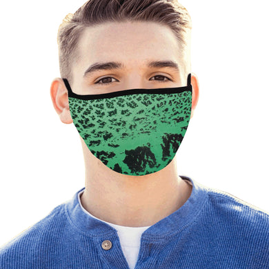 Crackle Art Green Mouth Mask