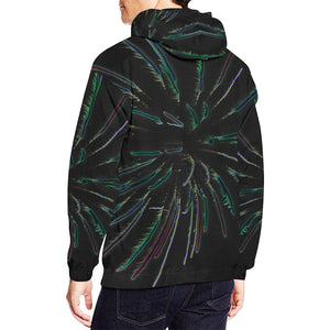 Fireworks Burst Glowing All Over Print Hoodie for Men/Large Size (USA Size) (Model H13)