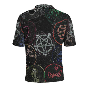 Dante's Inferno Glowing Men's All Over Print Polo Shirt (Model T55)