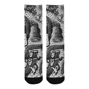 Complex Graffiti Black and White Trouser Socks (For Men)