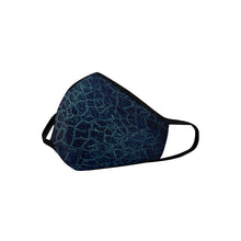 Load image into Gallery viewer, Crackle Teal Mouth Mask in One Piece (2 Filters Included) (Model M02)