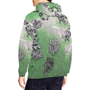 Patches of Moss Green All Over Print Hoodie for Men/Large Size (USA Size) (Model H13)