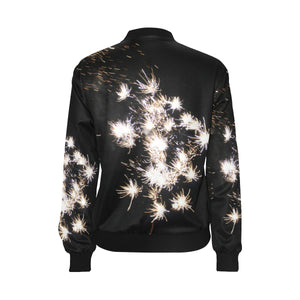 Fireworks Flower All Over Print Bomber Jacket for Women (Model H36)