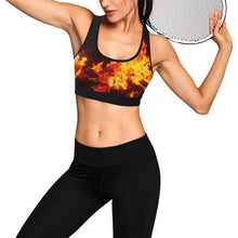 Load image into Gallery viewer, Feathery Flames Red Women&#39;s All Over Print Sports Bra (Model T52)