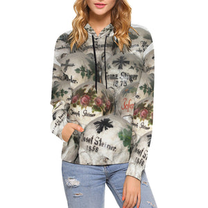 Painted Skulls All Over Print Hoodie for Women (USA Size) (Model H13)