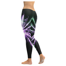 Load image into Gallery viewer, Fireworks Star Purple Low Rise Leggings (Invisible Stitch) (Model L05)