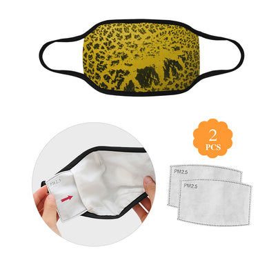 Crackle Art Yellow Mouth Mask (2 Filters Included)