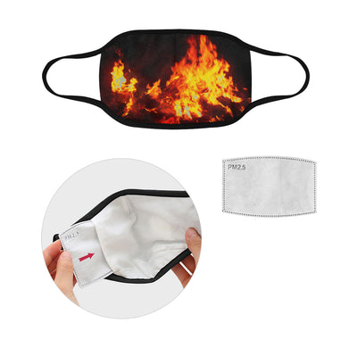 Feathery Flames Red Mouth Mask in One Piece (2 Filters Included) (Model M02)