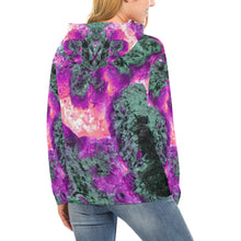 Load image into Gallery viewer, Molten Flames Magenta All Over Print Hoodie for Women (USA Size) (Model H13)