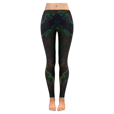 Sea of Flames Glowing Low Rise Leggings (Invisible Stitch) (Model L05)