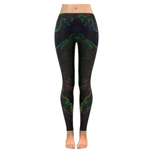 Sea of Flames Glowing Low Rise Leggings (Invisible Stitch) (Model L05)