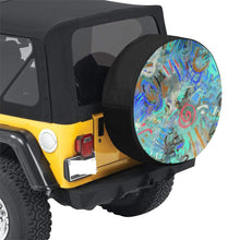 Load image into Gallery viewer, Graffiti Abstract Aqua 34 Inch Spare Tire Cover
