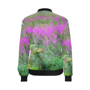 Fireweed Flower All Over Print Bomber Jacket for Women (Model H36)