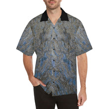 Load image into Gallery viewer, Marbled Abstract Blue Hawaiian Shirt (Model T58)