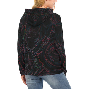 Rose Bouquet Flower Glowing All Over Print Hoodie for Women (USA Size) (Model H13)