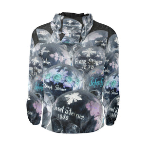 Painted Skulls Negative All Over Print Quilted Windbreaker for Men (Model H35)