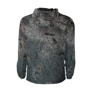Patches of Moss Glowing All Over Print Quilted Windbreaker for Men (Model H35)