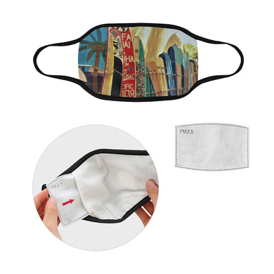 Surfboards Mouth Mask in One Piece (2 Filters Included) (Model M02)