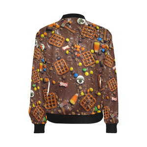 Group Halloween Candy All Over Print Bomber Jacket for Women (Model H36)