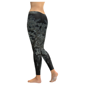 Spooky Tree Glowing Low Rise Leggings (Invisible Stitch) (Model L05)
