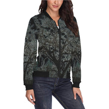 Load image into Gallery viewer, Spooky Tree Glowing All Over Print Bomber Jacket for Women (Model H36)