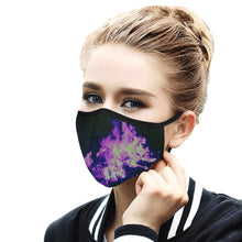 Load image into Gallery viewer, Feathery Flames Purple Mouth Mask in One Piece (2 Filters Included) (Model M02)