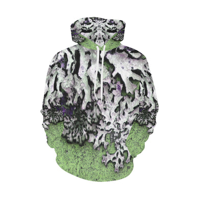 Moss Green All Over Print Hoodie for Men/Large Size (USA Size) (Model H13)