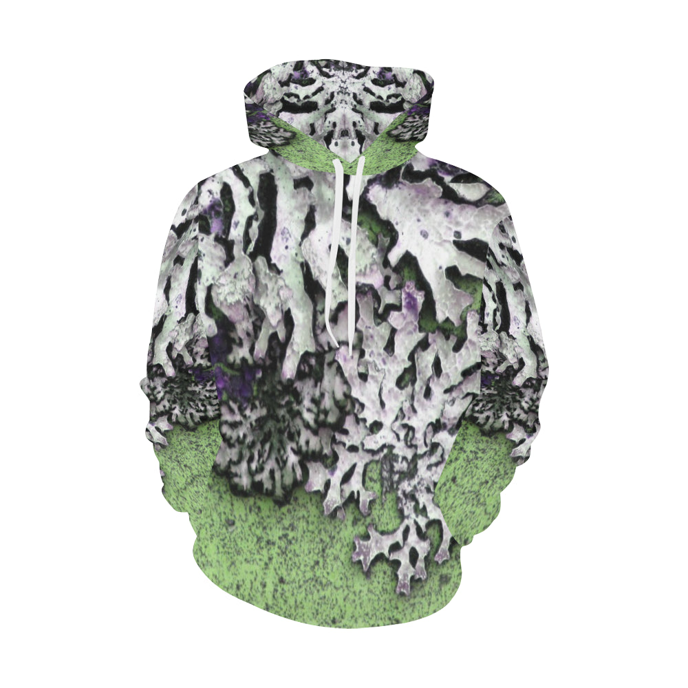 Moss Green All Over Print Hoodie for Men/Large Size (USA Size) (Model H13)