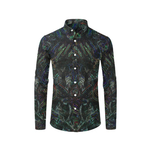 Graffiti Abstract Glowing Men's All Over Print Casual Dress Shirt (Model T61)