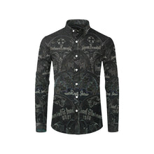 Load image into Gallery viewer, Painted Skulls Glowing Men&#39;s All Over Print Casual Dress Shirt (Model T61)