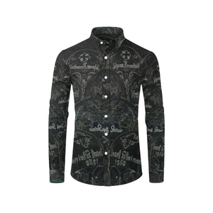 Painted Skulls Glowing Men's All Over Print Casual Dress Shirt (Model T61)