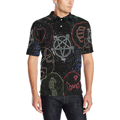 Dante's Inferno Glowing Men's All Over Print Polo Shirt (Model T55)