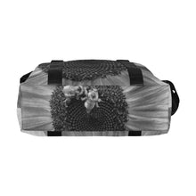 Load image into Gallery viewer, Busy Bee Sunflower Black and White Large Capacity Duffle Bag (Model 1715)