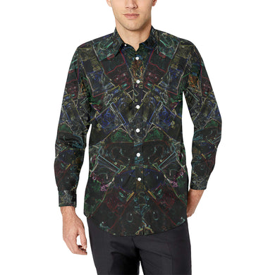 Oil Paints Glowing Men's All Over Print Casual Dress Shirt (Model T61)