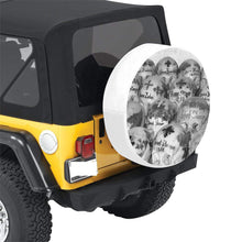 Load image into Gallery viewer, Painted Skulls Black and White 30 Inch Spare Tire Cover