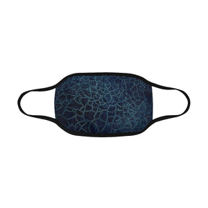 Crackle Teal Mouth Mask in One Piece (2 Filters Included) (Model M02)