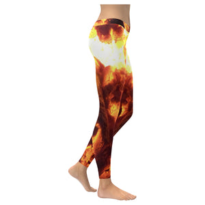 Sea of Flames Low Rise Leggings (Invisible Stitch) (Model L05)