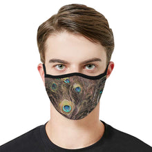 Load image into Gallery viewer, Peacock Feathers Mouth Mask in One Piece (2 Filters Included) (Model M02)