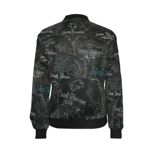 Painted Skulls Glowing All Over Print Bomber Jacket for Women (Model H36)