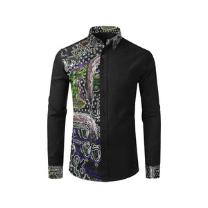 Complex Graffiti Glowing Men's All Over Print Casual Dress Shirt (Model T61)