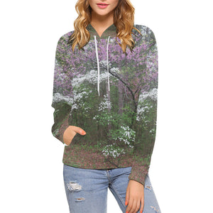 Arkansas Dogwood and Red Bud Flower All Over Print Hoodie (for Women)
