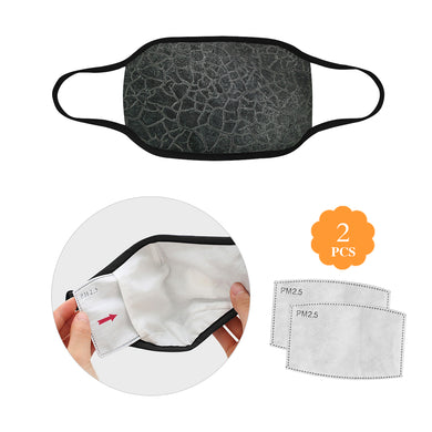 Crackle Black Mouth Mask in One Piece (2 Filters Included) (Model M02)