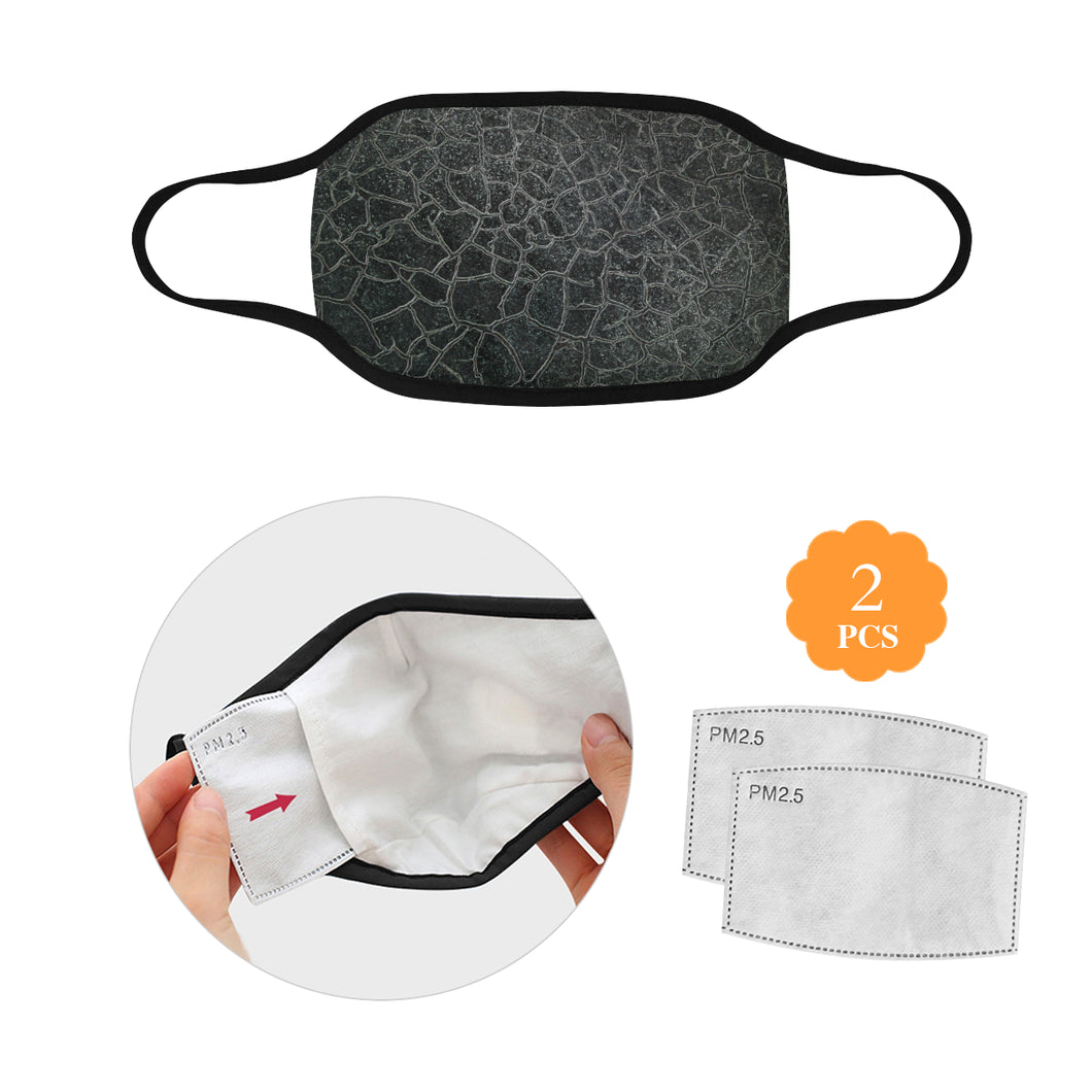 Crackle Black Mouth Mask in One Piece (2 Filters Included) (Model M02)