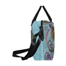 Load image into Gallery viewer, Graffiti Flower Blue Large Capacity Duffle Bag (Model 1715)